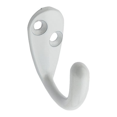 2PK WHT SGL Cloth Hook